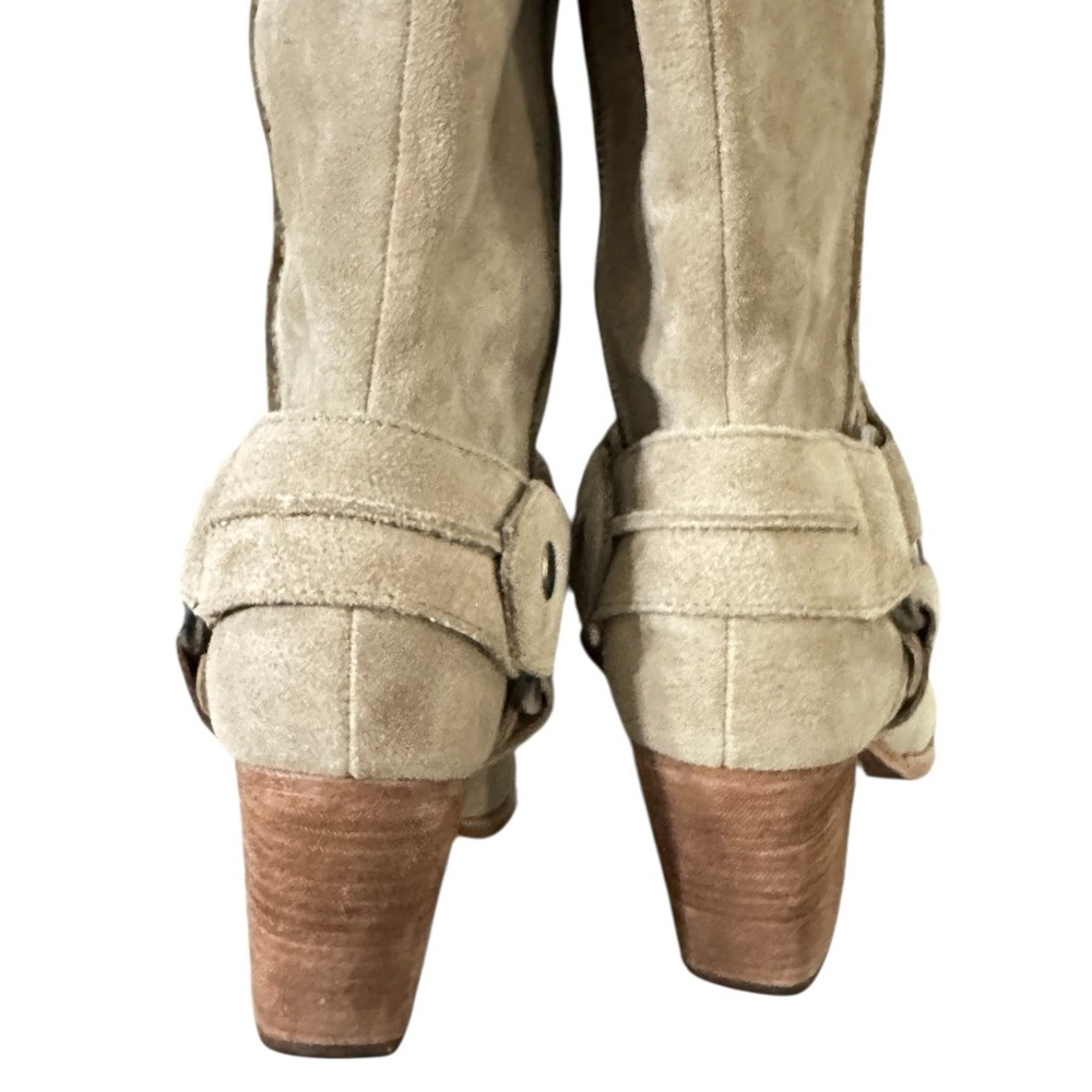 FRYE Anthropologie Suede Essa Seam Harness Tall Knee Boots Sz 6.5 NWOT - Picture 9 of 13